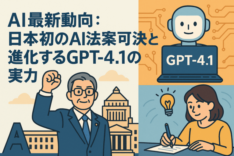 AI最新動向：日本初のAI法案可決と進化するGPT-4.1の実力