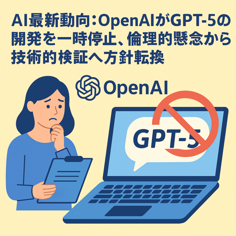 AI最新動向：OpenAIがGPT-5の開発を一時停止、倫理的懸念から技術的検証へ方針転換